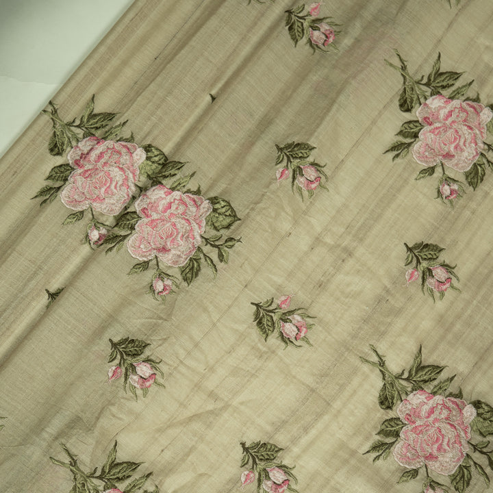 Samreen Floral Buta On Natural Tussar Silk