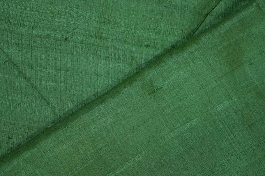 Leaf Green Colour Plain Tussar Silk