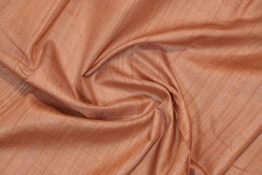 Rust Colour Plain Tussar Silk