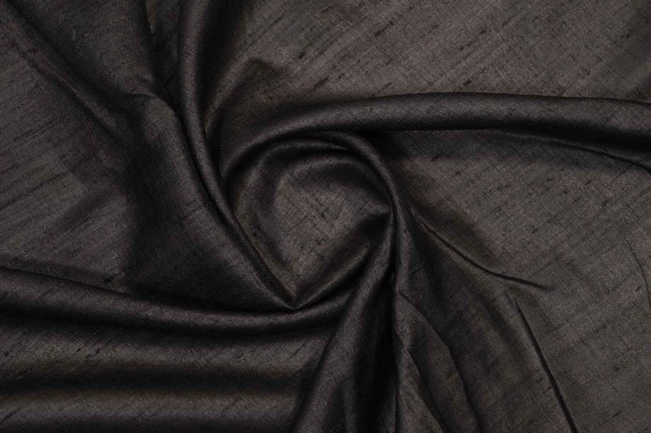 Black Colour Plain Tussar Silk