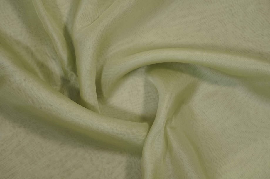 Olive Green Plain Silk Organza