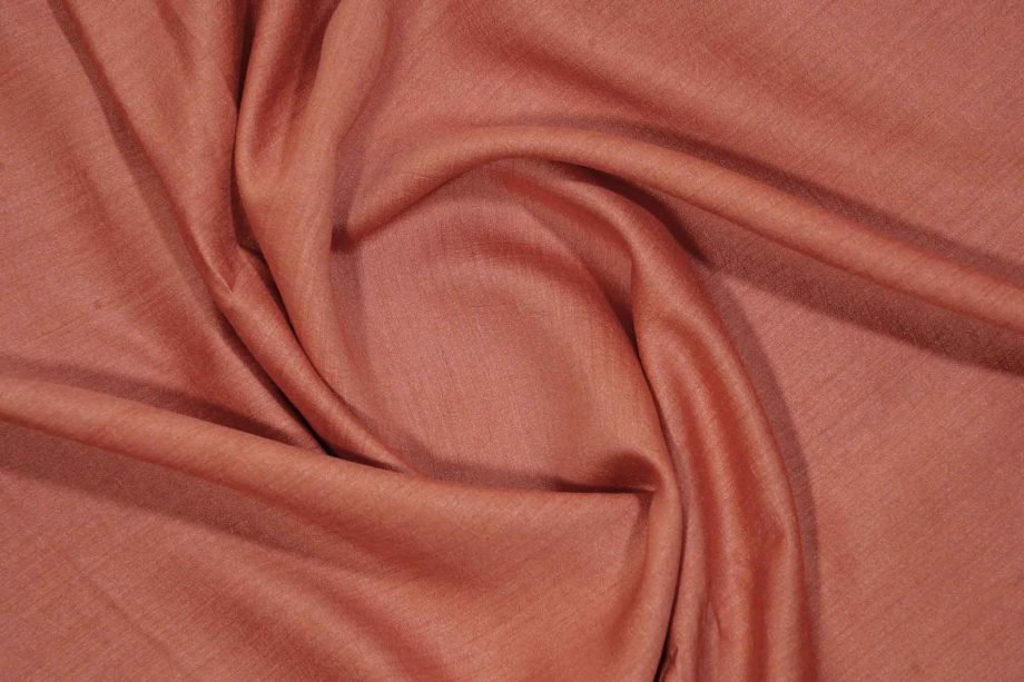 Deep Peach Colour Plain Munga Silk