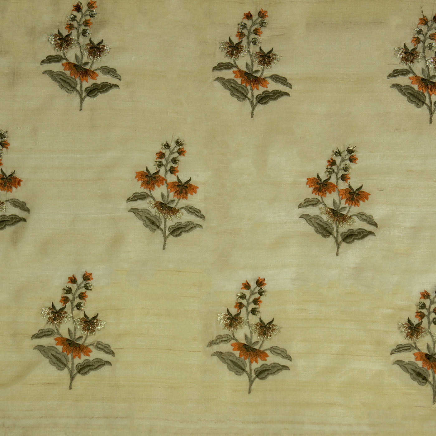 Saanvi Buta on Natural/Peach Tussar Silk
