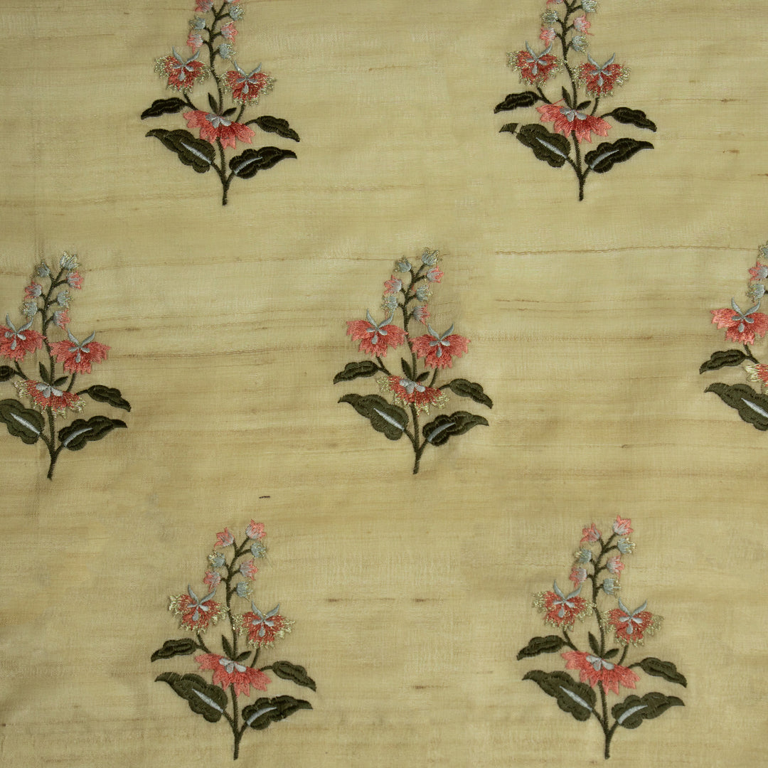 Saanvi Buta on Natural/Light Pink Tussar Silk