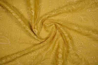 Shaheen Bagicha Jaal On Gold Silk Chanderi-Zarinama