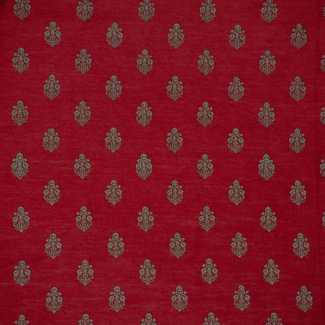 Tahira Buti On Crimson Red Munga Silk