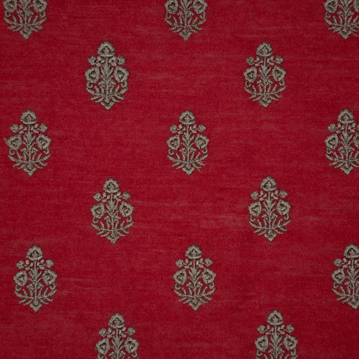 Tahira Buti On Crimson Red Munga Silk