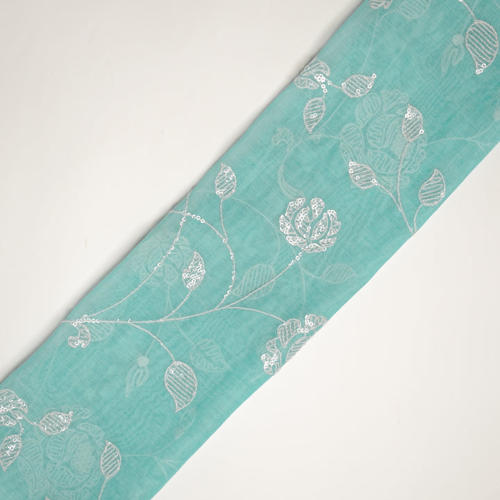 Freya Jaal on Light Turquoise Cotton Silk