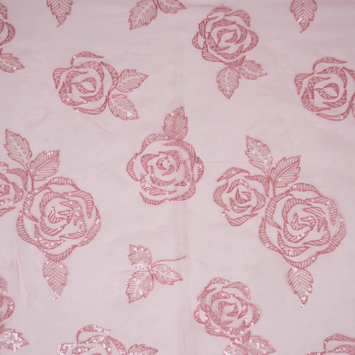 Zoya Floral Buta on Pink Silk Organza