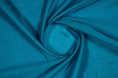 Peacock Blue Plain Raw Silk- Zarinama