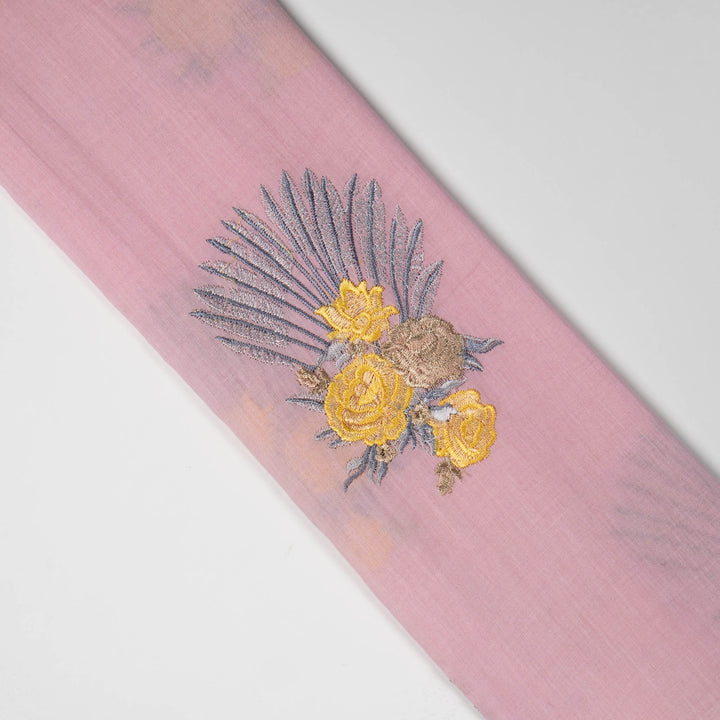 Nusrat floral buta on Pink Malmal