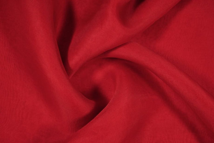 Red Plain Silk Organza- Zarinama